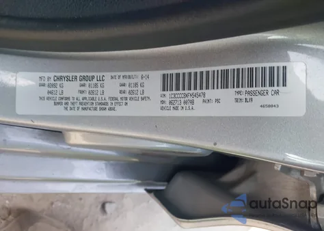 2015 Chrysler 200 C from USA, damaged, VIN 1C3CCCCBXFN545478